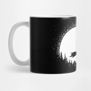 Halloween Witch Riding Broomstick Over Moon Mug